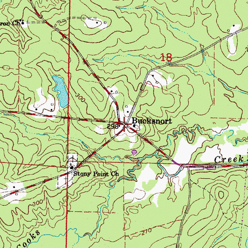 Topographic Map of Bucksnort, AR