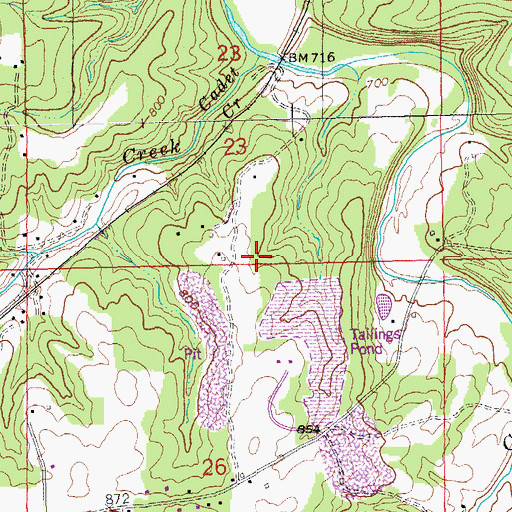 Topographic Map of Hornsey Brothers Tailings Pond, MO