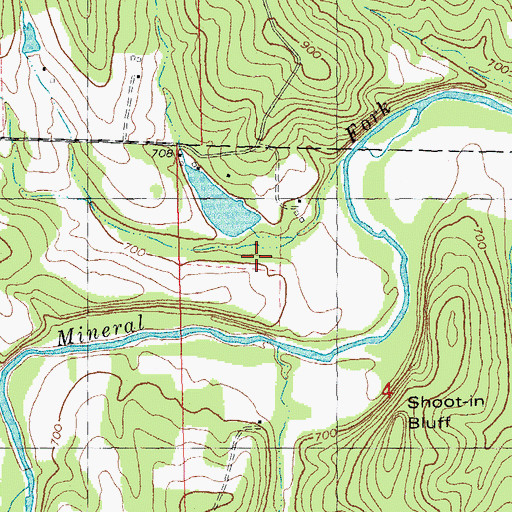 Topographic Map of Jones Lake Dam, MO