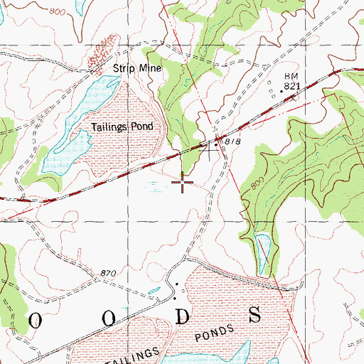 Topographic Map of Ditch Creek Dam, MO