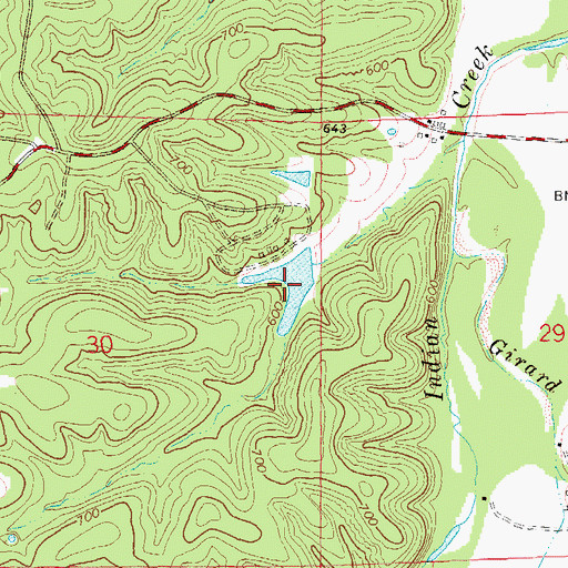 Topographic Map of Carved Lake, MO