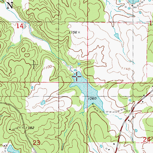 Topographic Map of Ballard Lake Section 14 Dam, MO