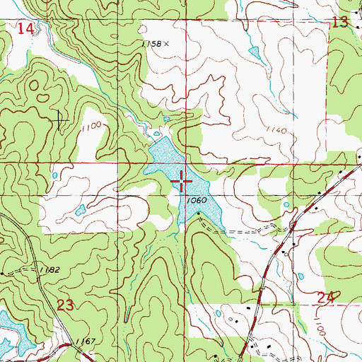 Topographic Map of Ballard Lake Section 14, MO