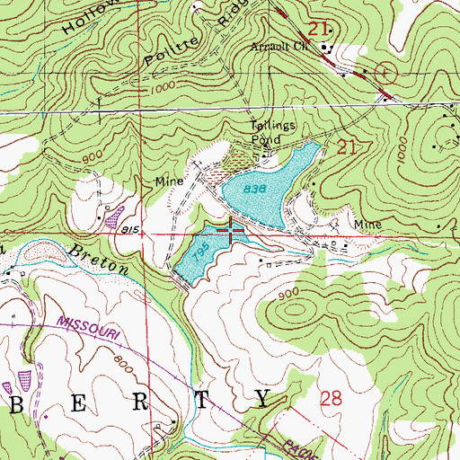 Topographic Map of Luttrell Lake Upper Dam, MO