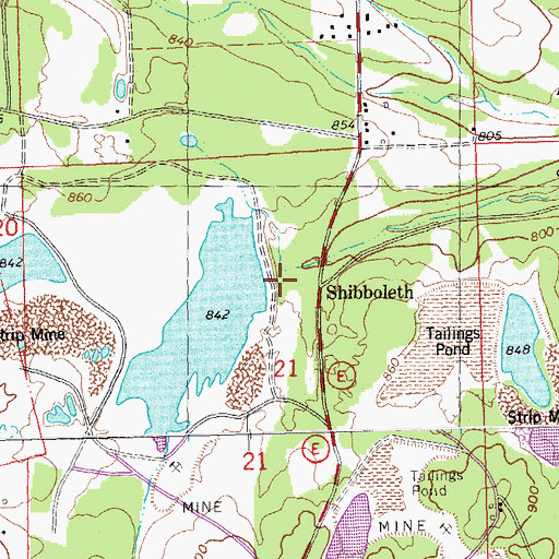 Topographic Map of Bottom Diggins Dam, MO