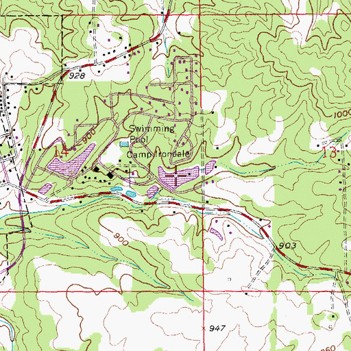 Topographic Map of Lake Cherokee, MO
