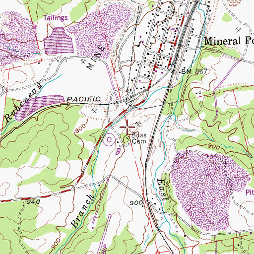 Topographic Map of Old Number 1 Reservoir, MO