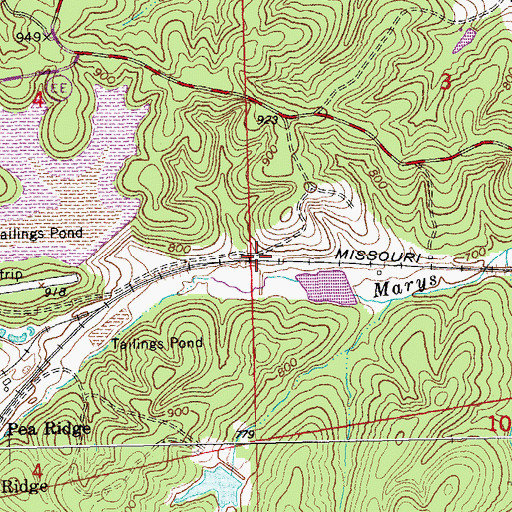 Topographic Map of Number 588 Dam, MO