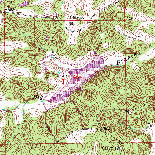 Topographic Map of Daizy Vally Reservoir, MO