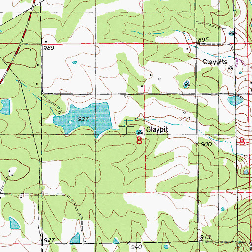 Topographic Map of Trampe Lake Dam, MO