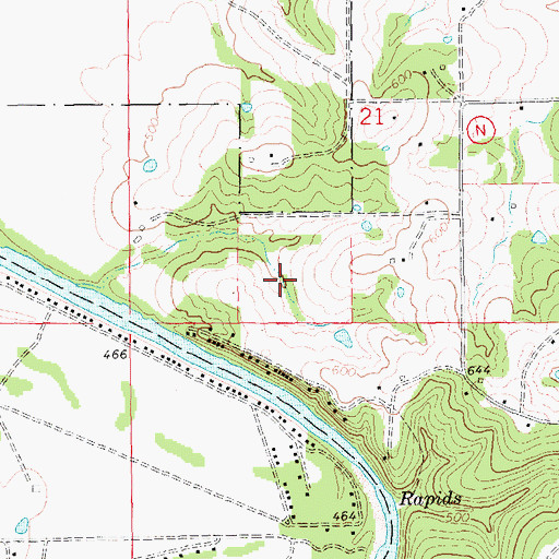 Topographic Map of Pacific Fishing Lake Dam, MO