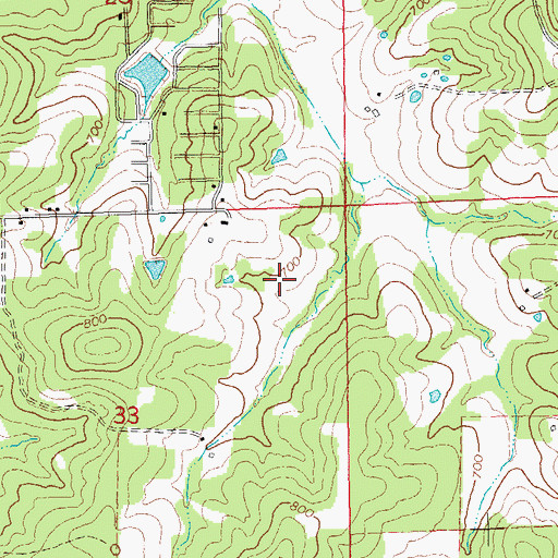 Topographic Map of Emmett Brison Dam, MO