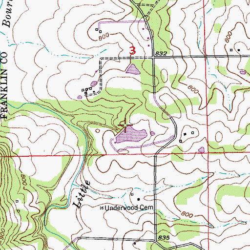 Topographic Map of Jank Lake, MO