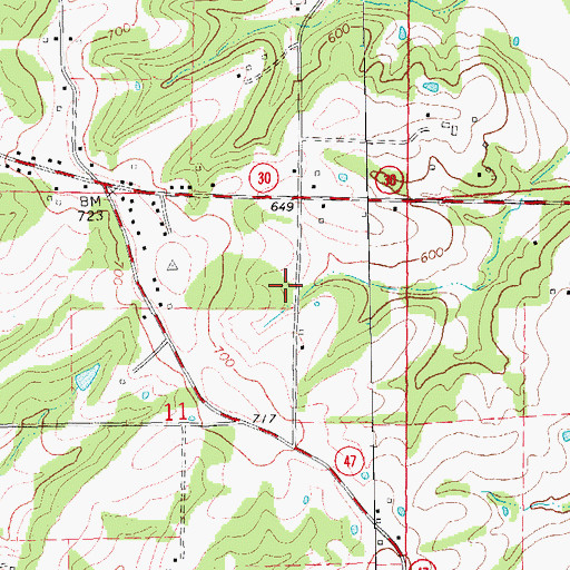 Topographic Map of Heil Lake Dam, MO