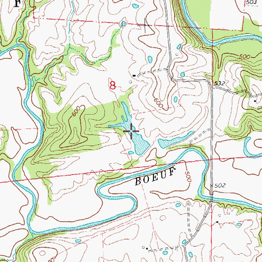 Topographic Map of Struebbes Lake, MO