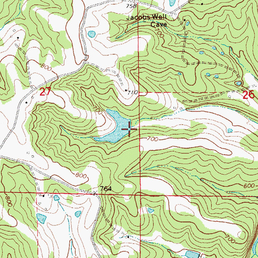 Topographic Map of Koch Lake Dam, MO