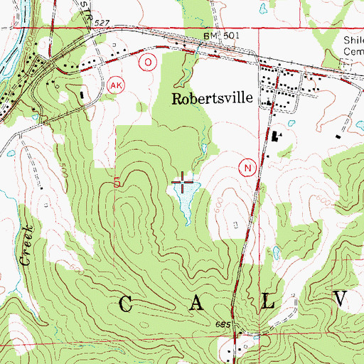 Topographic Map of High Meadow Lake Dam, MO