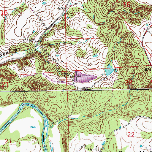 Topographic Map of Anglers Lake Dam, MO