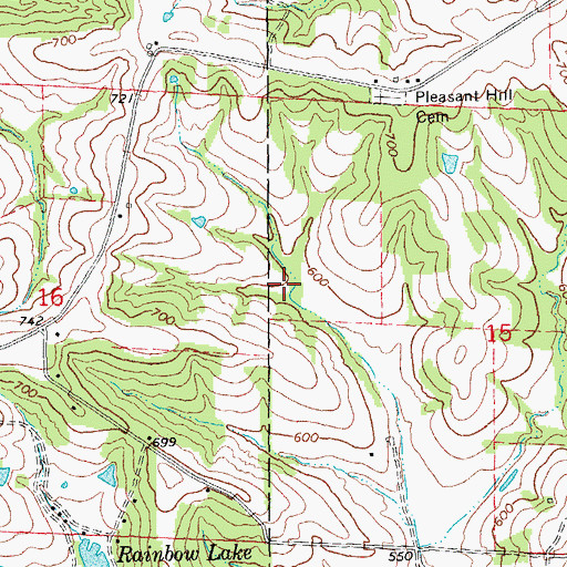 Topographic Map of Lakewood Park Lake Dam, MO