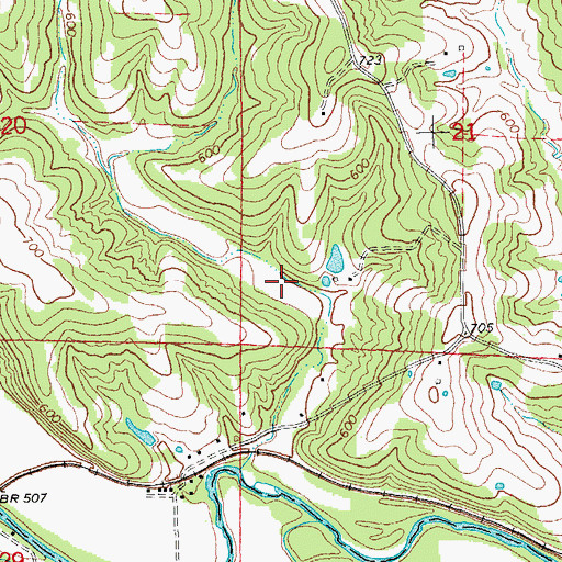 Topographic Map of Winter Lake, MO