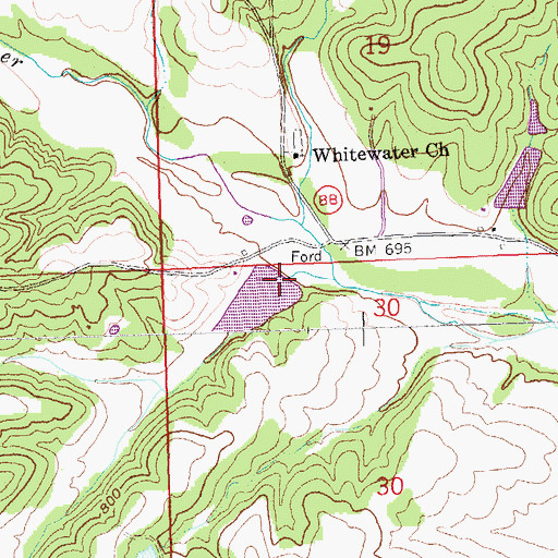 Topographic Map of Mallard Lake Dam, MO