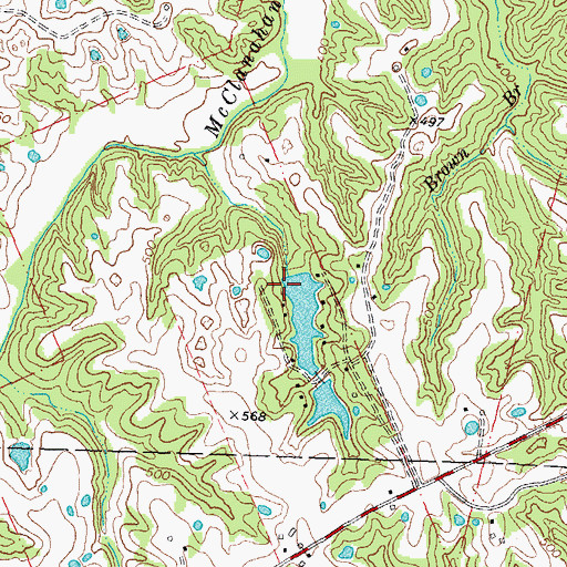 Topographic Map of Twin Lakes Lower Dam, MO