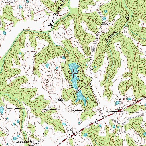 Topographic Map of Twin Lakes, MO