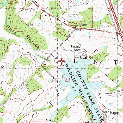 Topographic Map of Perry County Community Lake Dam, MO