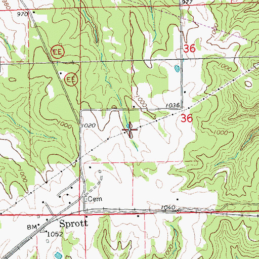 Topographic Map of Mononame 613 Dam, MO