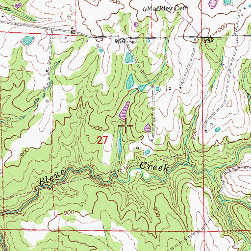 Topographic Map of Number 615 Dam, MO