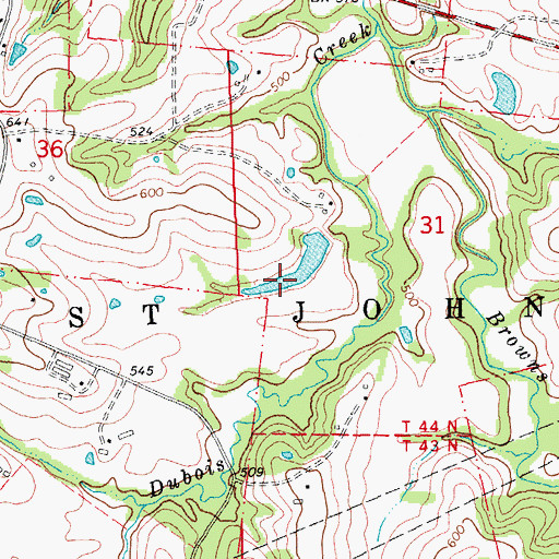 Topographic Map of John Sprague Reservoir, MO