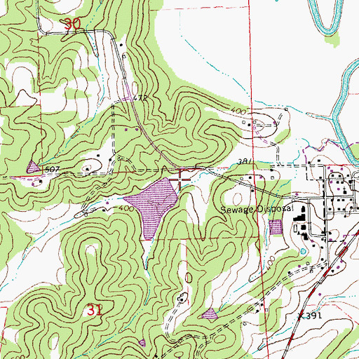 Topographic Map of Sherman Lake Dam, MO