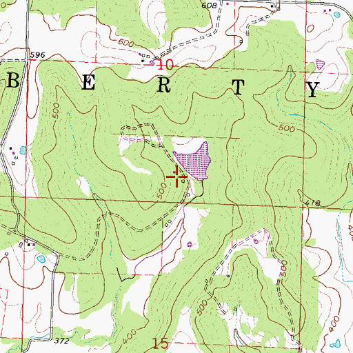 Topographic Map of Misters Lake Dam, MO