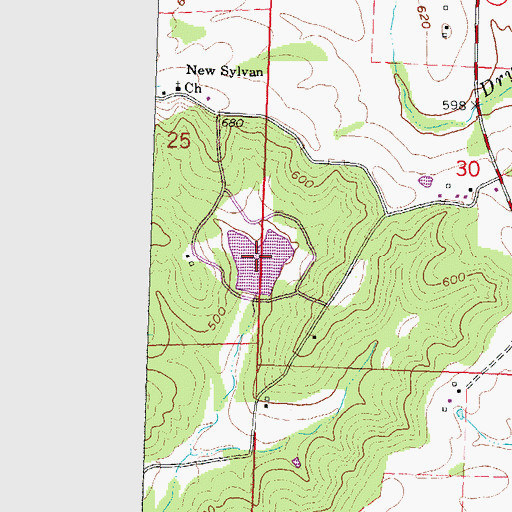 Topographic Map of Whippoorwill Lake, MO
