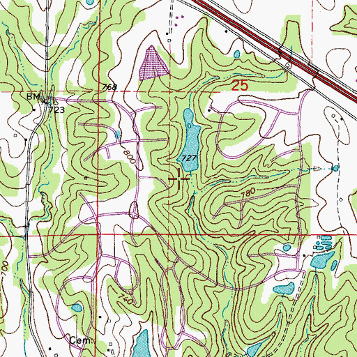 Topographic Map of American Central Corporation Lower Dam, MO