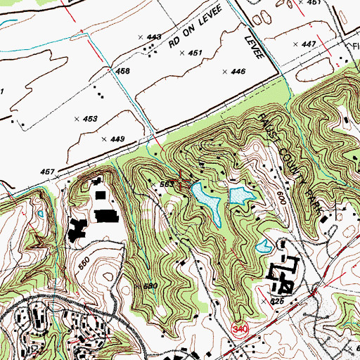 Topographic Map of Arrowhead Estates Lower Dam, MO