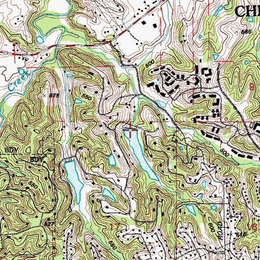 Topographic Map of Raewood Lake Dam, MO