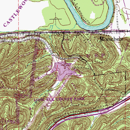 Topographic Map of Lone Elk Lower Dam, MO