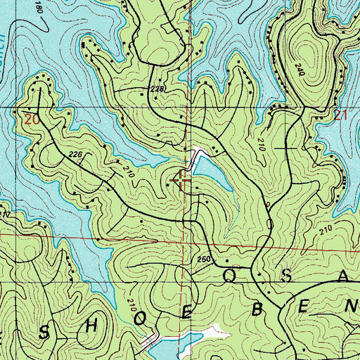 Topographic Map of Autumn Lake Dam, MO