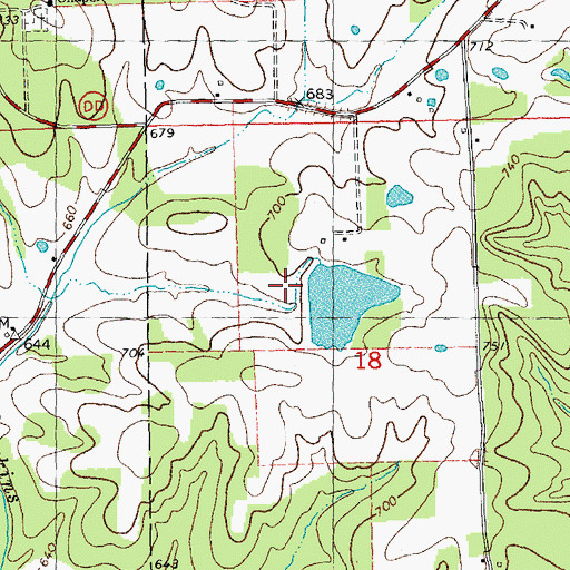 Topographic Map of Marquis Dam, MO