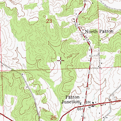 Topographic Map of Grindstaff Lake, MO