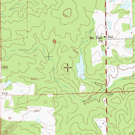 Topographic Map of Elston Dam, MO