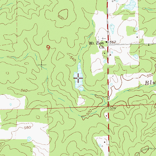 Topographic Map of Elston Lake, MO
