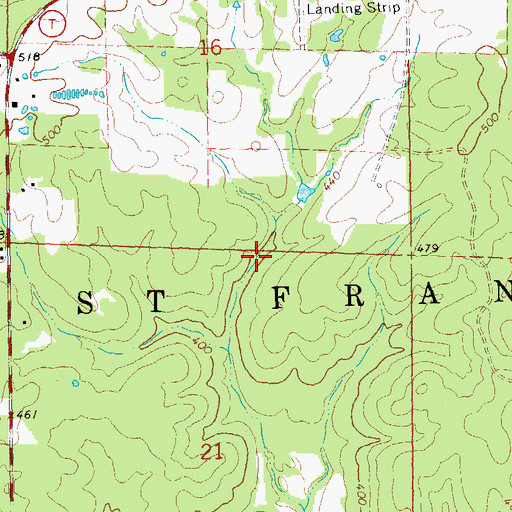 Topographic Map of Crum Lake Dam, MO