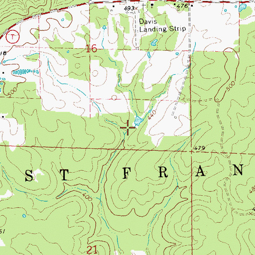 Topographic Map of Crum Lake, MO