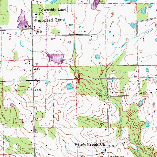 Topographic Map of Mononame 646 Dam, MO