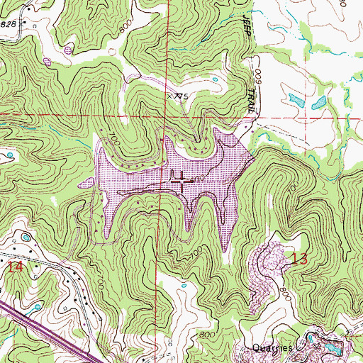 Topographic Map of Lake Champetra, MO