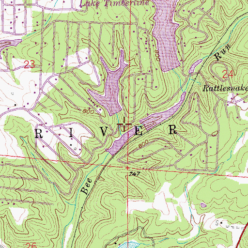 Topographic Map of Goff Springs Dam, MO