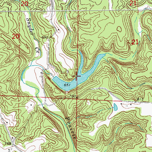 Topographic Map of Paul Herring Lake, MO