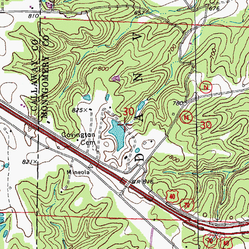 Topographic Map of Pepmiller Lake Dam, MO